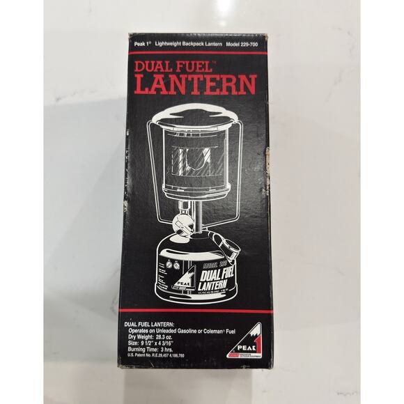 Vintage Coleman Peak 1 Dual Fuel Lantern Model 229 - 700 with Box